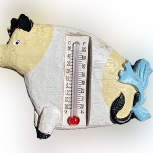 Pig Thermometer Magnet Vintage Enesco 2”x3” Cute Farm Kitchen